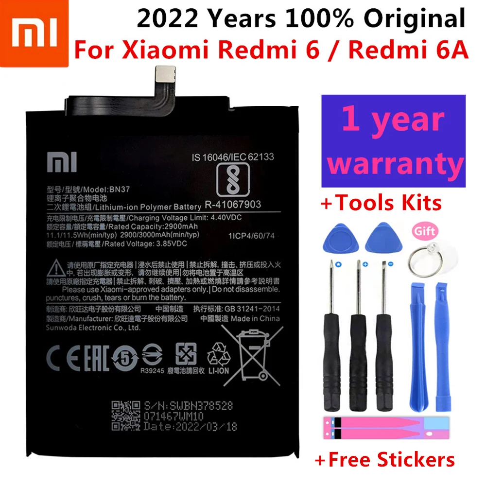 Xiao Mi Originalios Baterijos BN37 3000 mAh Už Xiaomi Redmi 6 Redmi6 Redmi 6A Aukštos Kokybės Telefoną, Baterijos Pakeitimas