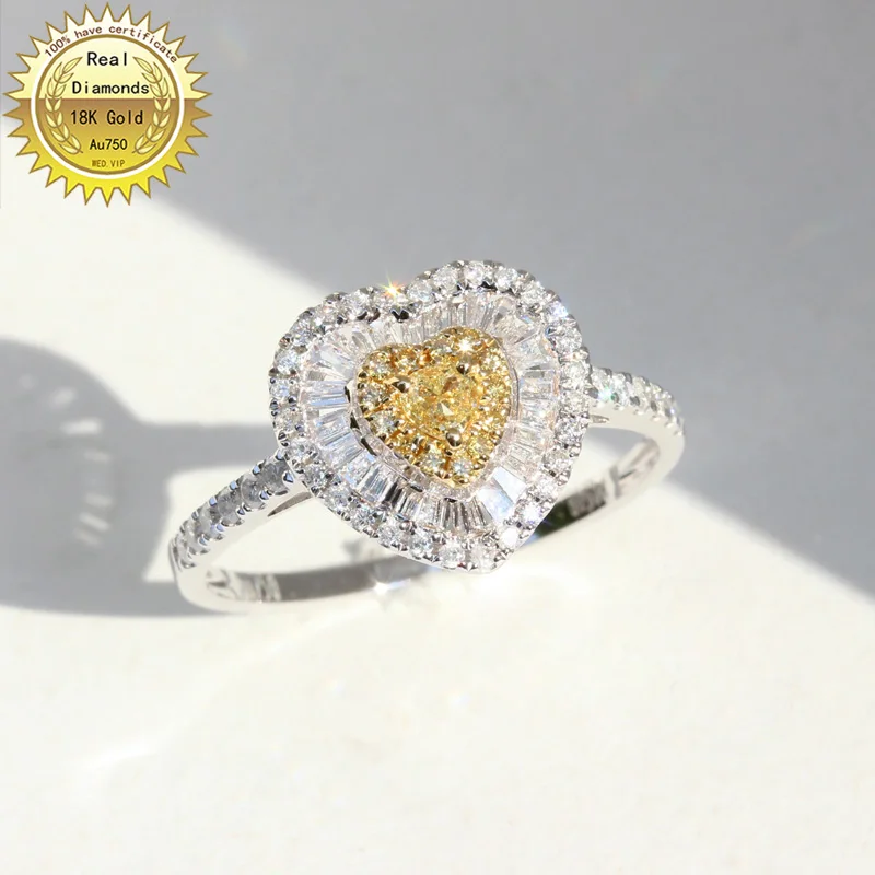 18k white gold Gamtos Nekilnojamojo 0.6 ct deimantinis žiedas Juvelyriniai dirbiniai Vestuvinis žiedas &Vestuvinis žiedas turi sertifikatą, H-M01
